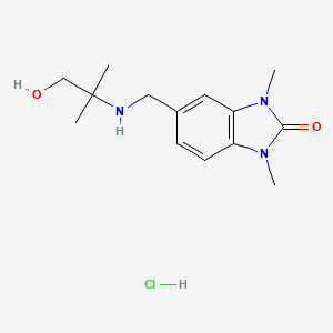 molecular formula C14H22ClN3O2 B4568260 5-{[(2-hydroxy-1,1-dimethylethyl)amino]methyl}-1,3-dimethyl-1,3-dihydro-2H-benzimidazol-2-one hydrochloride 