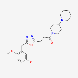 1'-{3-[5-(2,5-dimethoxybenzyl)-1,3,4-oxadiazol-2-yl]propanoyl}-1,4'-bipiperidine