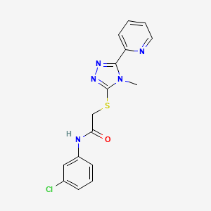 molecular formula C16H14ClN5OS B4568283 N-(3-chlorophenyl)-2-{[4-methyl-5-(pyridin-2-yl)-4H-1,2,4-triazol-3-yl]sulfanyl}acetamide 