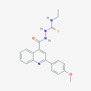 molecular formula C20H20N4O2S B456830 N-ethyl-2-{[2-(4-methoxyphenyl)-4-quinolinyl]carbonyl}hydrazinecarbothioamide 