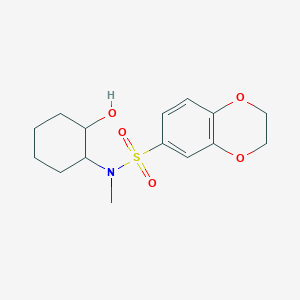 molecular formula C15H21NO5S B4568304 N-(2-hydroxycyclohexyl)-N-methyl-2,3-dihydro-1,4-benzodioxine-6-sulfonamide 