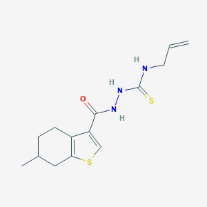 molecular formula C14H19N3OS2 B456831 N-allyl-2-[(6-methyl-4,5,6,7-tetrahydro-1-benzothien-3-yl)carbonyl]hydrazinecarbothioamide 