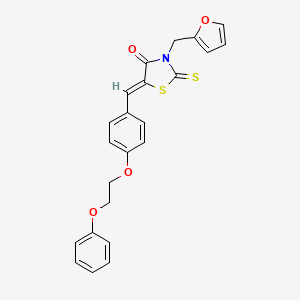 (5Z)-3-(furan-2-ylmethyl)-5-[[4-(2-phenoxyethoxy)phenyl]methylidene]-2-sulfanylidene-1,3-thiazolidin-4-one