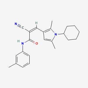 molecular formula C23H27N3O B4568329 (Z)-2-cyano-3-(1-cyclohexyl-2,5-dimethylpyrrol-3-yl)-N-(3-methylphenyl)prop-2-enamide 