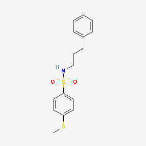 molecular formula C16H19NO2S2 B4568343 4-(methylsulfanyl)-N-(3-phenylpropyl)benzenesulfonamide 