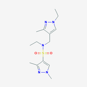 molecular formula C14H23N5O2S B4568345 N-ethyl-N-[(1-ethyl-3-methyl-1H-pyrazol-4-yl)methyl]-1,3-dimethyl-1H-pyrazole-4-sulfonamide 