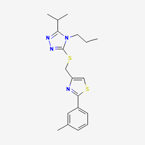 molecular formula C19H24N4S2 B4568348 4-{[(5-ISOPROPYL-4-PROPYL-4H-1,2,4-TRIAZOL-3-YL)SULFANYL]METHYL}-2-(3-METHYLPHENYL)-1,3-THIAZOLE 