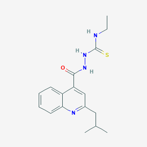 molecular formula C17H22N4OS B456835 1-Ethyl-3-[[[2-(2-methylpropyl)-4-quinolinyl]-oxomethyl]amino]thiourea 