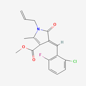 molecular formula C17H15ClFNO3 B4568353 methyl (4E)-4-[(2-chloro-6-fluorophenyl)methylidene]-2-methyl-5-oxo-1-prop-2-enylpyrrole-3-carboxylate 