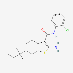 2-amino-N-(2-chlorophenyl)-6-(1,1-dimethylpropyl)-4,5,6,7-tetrahydro-1-benzothiophene-3-carboxamide