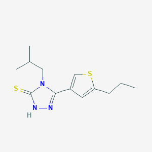 molecular formula C13H19N3S2 B456837 4-isobutyl-5-(5-propyl-3-thienyl)-4H-1,2,4-triazol-3-yl hydrosulfide 