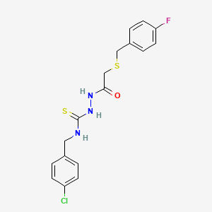 N-(4-chlorobenzyl)-2-{[(4-fluorobenzyl)thio]acetyl}hydrazinecarbothioamide