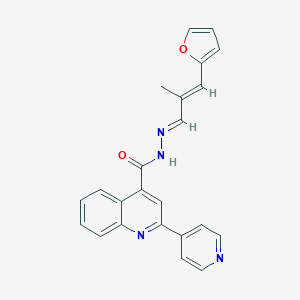 molecular formula C23H18N4O2 B456840 N'-[3-(2-furyl)-2-methyl-2-propenylidene]-2-(4-pyridinyl)-4-quinolinecarbohydrazide 