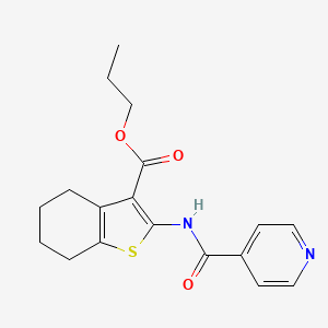 molecular formula C18H20N2O3S B4568404 propyl 2-(isonicotinoylamino)-4,5,6,7-tetrahydro-1-benzothiophene-3-carboxylate 