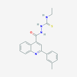 molecular formula C20H20N4OS B456841 N-ethyl-2-{[2-(3-methylphenyl)-4-quinolinyl]carbonyl}hydrazinecarbothioamide 