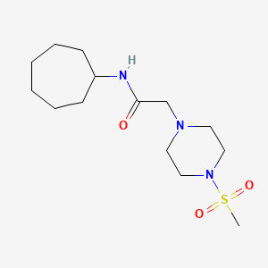 molecular formula C14H27N3O3S B4568438 N-CYCLOHEPTYL-2-(4-METHANESULFONYLPIPERAZIN-1-YL)ACETAMIDE 