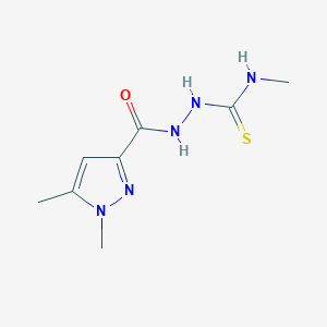 molecular formula C8H13N5OS B456844 2-[(1,5-dimethyl-1H-pyrazol-3-yl)carbonyl]-N-methylhydrazinecarbothioamide 