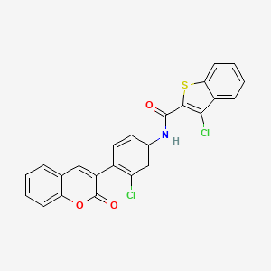 molecular formula C24H13Cl2NO3S B4568444 3-chloro-N-[3-chloro-4-(2-oxo-2H-chromen-3-yl)phenyl]-1-benzothiophene-2-carboxamide 