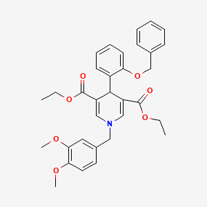 molecular formula C33H35NO7 B4568447 3,5-DIETHYL 4-[2-(BENZYLOXY)PHENYL]-1-[(3,4-DIMETHOXYPHENYL)METHYL]-1,4-DIHYDROPYRIDINE-3,5-DICARBOXYLATE 