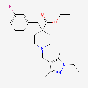 ethyl 1-[(1-ethyl-3,5-dimethyl-1H-pyrazol-4-yl)methyl]-4-(3-fluorobenzyl)-4-piperidinecarboxylate