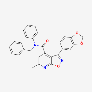 3-(1,3-benzodioxol-5-yl)-N-benzyl-6-methyl-N-phenylisoxazolo[5,4-b]pyridine-4-carboxamide