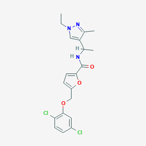 5-[(2,5-dichlorophenoxy)methyl]-N-[1-(1-ethyl-3-methyl-1H-pyrazol-4-yl)ethyl]-2-furamide