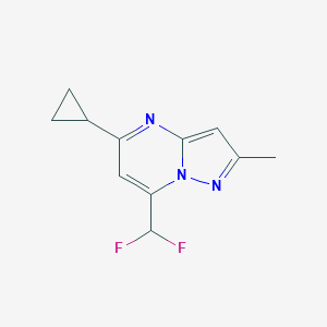 molecular formula C11H11F2N3 B456850 5-Cyclopropyl-7-(difluoromethyl)-2-methylpyrazolo[1,5-a]pyrimidine 