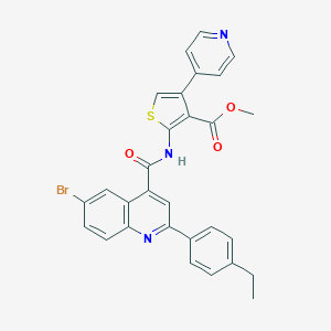 molecular formula C29H22BrN3O3S B456854 Methyl 2-({[6-bromo-2-(4-ethylphenyl)-4-quinolinyl]carbonyl}amino)-4-(4-pyridinyl)-3-thiophenecarboxylate 