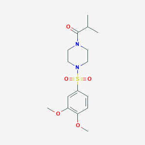 1-{4-[(3,4-DIMETHOXYPHENYL)SULFONYL]PIPERAZINO}-2-METHYL-1-PROPANONE