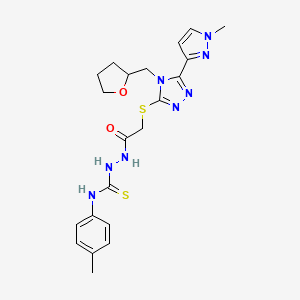 N-(4-methylphenyl)-2-({[5-(1-methyl-1H-pyrazol-3-yl)-4-(tetrahydro-2-furanylmethyl)-4H-1,2,4-triazol-3-yl]thio}acetyl)hydrazinecarbothioamide