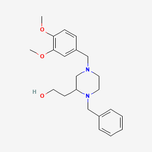 molecular formula C22H30N2O3 B4568570 2-[1-benzyl-4-(3,4-dimethoxybenzyl)-2-piperazinyl]ethanol 