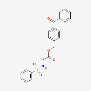 molecular formula C22H19NO5S B4568577 4-Benzoylbenzyl 2-[(phenylsulfonyl)amino]acetate 