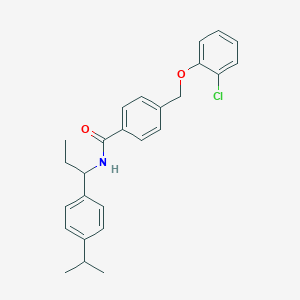 molecular formula C26H28ClNO2 B456858 4-[(2-chlorophenoxy)methyl]-N-[1-(4-isopropylphenyl)propyl]benzamide 