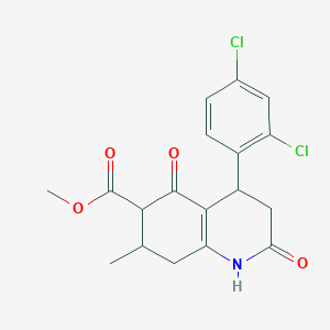 molecular formula C18H17Cl2NO4 B4568581 methyl 4-(2,4-dichlorophenyl)-7-methyl-2,5-dioxo-1,2,3,4,5,6,7,8-octahydroquinoline-6-carboxylate 