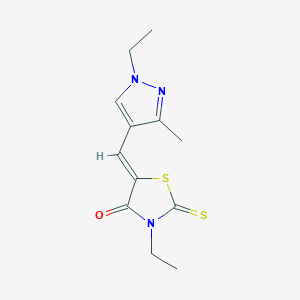 3-ethyl-5-[(1-ethyl-3-methyl-1H-pyrazol-4-yl)methylene]-2-thioxo-1,3-thiazolidin-4-one