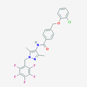 4-[(2-chlorophenoxy)methyl]-N-[3,5-dimethyl-1-(2,3,4,5,6-pentafluorobenzyl)-1H-pyrazol-4-yl]benzamide