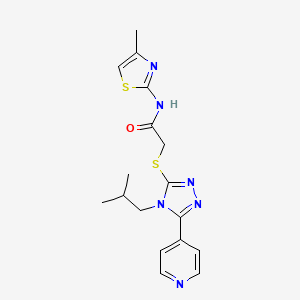 2-{[4-(2-methylpropyl)-5-(pyridin-4-yl)-4H-1,2,4-triazol-3-yl]sulfanyl}-N-(4-methyl-1,3-thiazol-2-yl)acetamide