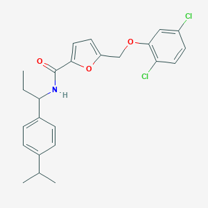 molecular formula C24H25Cl2NO3 B456867 5-[(2,5-dichlorophenoxy)methyl]-N-[1-(4-isopropylphenyl)propyl]-2-furamide 