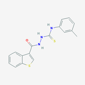 molecular formula C17H15N3OS2 B456868 2-(1-benzothien-3-ylcarbonyl)-N-(3-methylphenyl)hydrazinecarbothioamide 