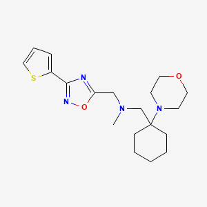 molecular formula C19H28N4O2S B4568704 N-methyl-1-[1-(4-morpholinyl)cyclohexyl]-N-{[3-(2-thienyl)-1,2,4-oxadiazol-5-yl]methyl}methanamine 