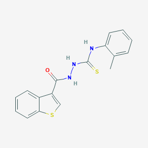 molecular formula C17H15N3OS2 B456871 2-(1-benzothien-3-ylcarbonyl)-N-(2-methylphenyl)hydrazinecarbothioamide 