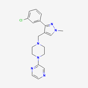 molecular formula C19H21ClN6 B4568712 2-(4-{[3-(3-chlorophenyl)-1-methyl-1H-pyrazol-4-yl]methyl}-1-piperazinyl)pyrazine 