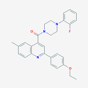 molecular formula C29H28FN3O2 B456872 [2-(4-Ethoxyphenyl)-6-methylquinolin-4-yl][4-(2-fluorophenyl)piperazin-1-yl]methanone 
