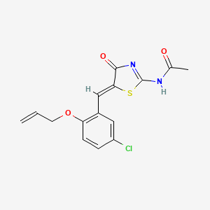 N-{(5Z)-5-[5-chloro-2-(prop-2-en-1-yloxy)benzylidene]-4-oxo-4,5-dihydro-1,3-thiazol-2-yl}acetamide