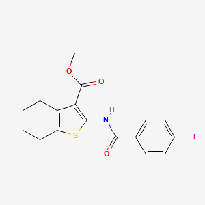 molecular formula C17H16INO3S B4568745 methyl 2-[(4-iodobenzoyl)amino]-4,5,6,7-tetrahydro-1-benzothiophene-3-carboxylate 