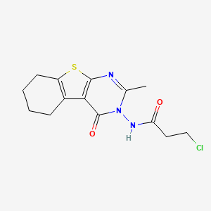 3-CHLORO-N~1~-[2-METHYL-4-OXO-5,6,7,8-TETRAHYDRO[1]BENZOTHIENO[2,3-D]PYRIMIDIN-3(4H)-YL]PROPANAMIDE