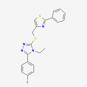 4-({[4-ETHYL-5-(4-FLUOROPHENYL)-4H-1,2,4-TRIAZOL-3-YL]SULFANYL}METHYL)-2-PHENYL-1,3-THIAZOLE