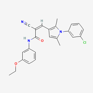 molecular formula C24H22ClN3O2 B4568778 (2Z)-3-[1-(3-chlorophenyl)-2,5-dimethyl-1H-pyrrol-3-yl]-2-cyano-N-(3-ethoxyphenyl)prop-2-enamide 