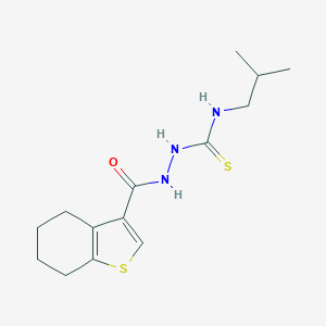 molecular formula C14H21N3OS2 B456878 N-isobutyl-2-(4,5,6,7-tetrahydro-1-benzothien-3-ylcarbonyl)hydrazinecarbothioamide 