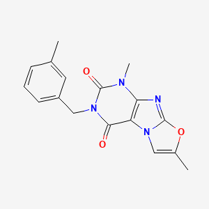 molecular formula C17H16N4O3 B4568782 1,7-dimethyl-3-(3-methylbenzyl)oxazolo[2,3-f]purine-2,4(1H,3H)-dione 